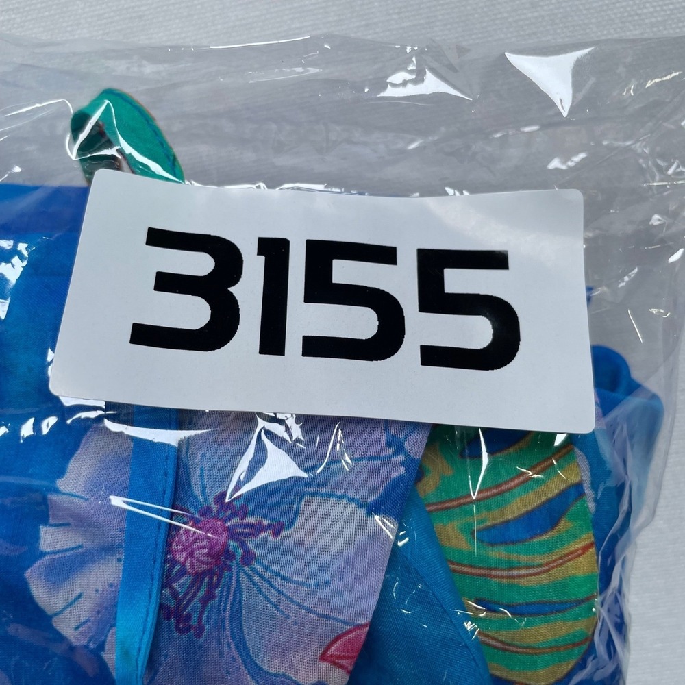 Johnny Was Blue Tie Dye Floral Silk Cotton Kaftan Dress CSW5923-A Small Medium - Picture 8 of 8